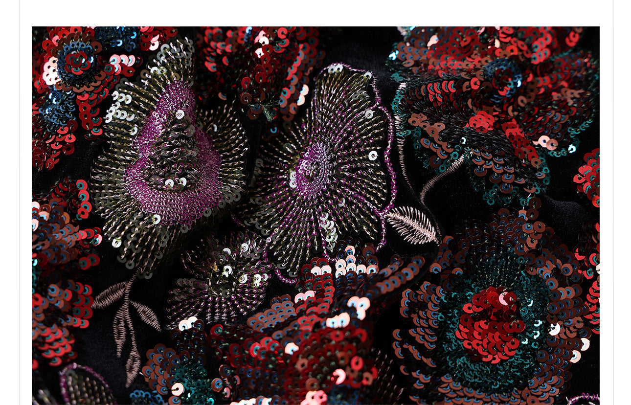 High-End New Chinese Style Embroidered Sequin Coat | Elegant National Top