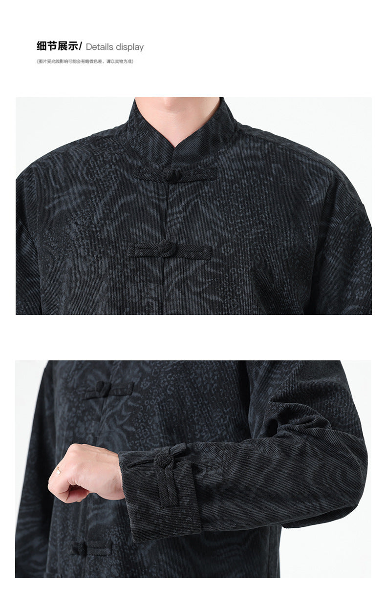 Mens Chinese Hanfu Tang Suit Retro Ancient Style National Top