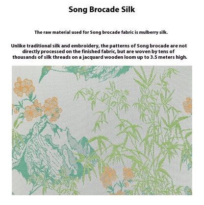 Song Brocade Silk Bucket Bag New Chinese Style Shoulder Crossbody Bag for Women