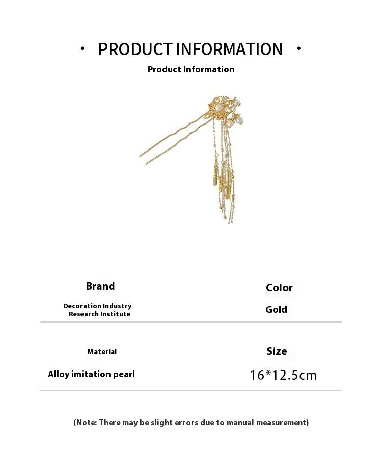 Elegant Pearl Hairpin | Chinese Style Cheongsam Back Hair Accessory