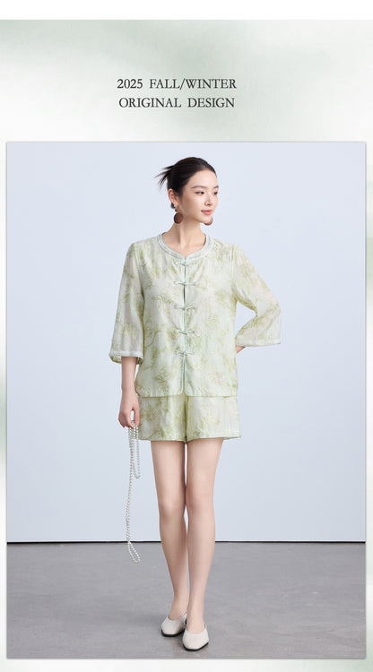 Luxury Embroidered Chinese Style Two-Piece Outfit