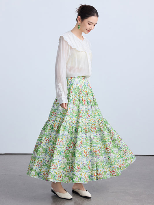 Chic Summer Floral Midi Skirt for Women