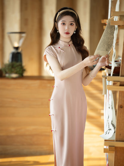 2025 Spring Summer Cheongsam – Slim Fit Artistic Chinese Dress