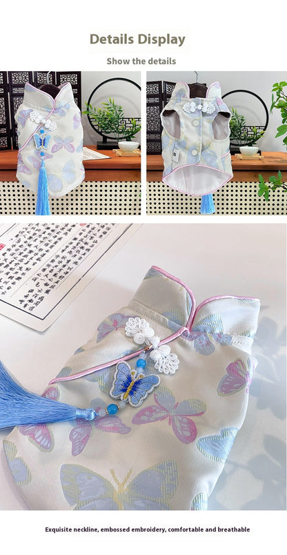 New Chinese Style Autumn Winter Pet Cheongsam for Small Medium Dogs