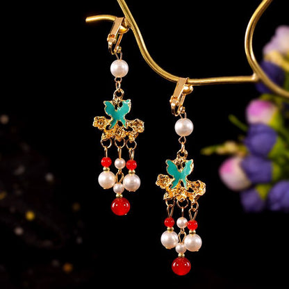 Burnt Blue Earrings | Ancient Style Tang Ming Dynasty Retro Hanfu Accessory