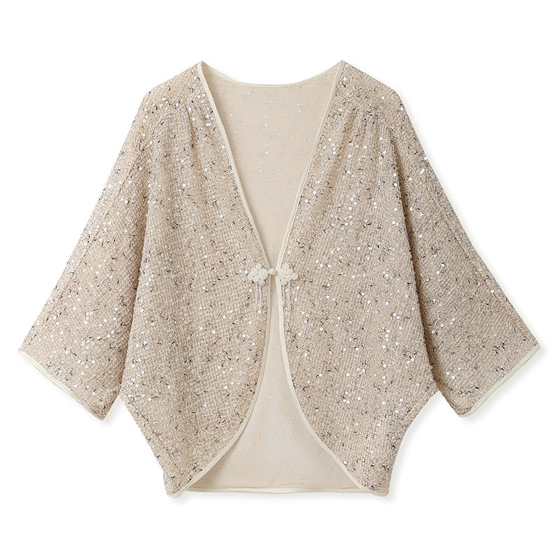 Autumn New Chinese Sequin Embroidered High-End Coat Dress Set