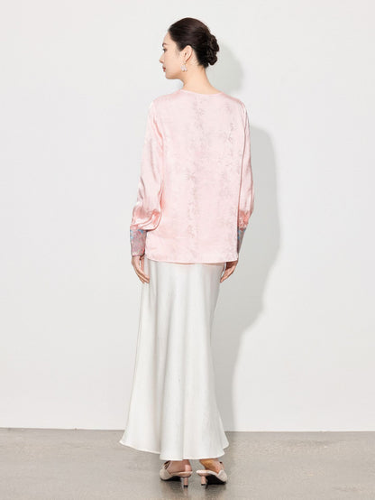 Stylish Retro Long Sleeve Jacquard Shirt