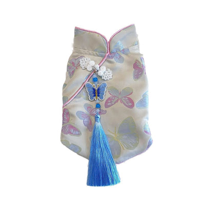 New Chinese Style Autumn Winter Pet Cheongsam for Small Medium Dogs