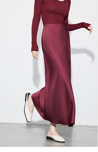 Chic High-End Acetate Midi Mermaid Skirt