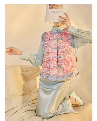 Jacquard Sequin Tank Top – Elegant National Style Women's Wear