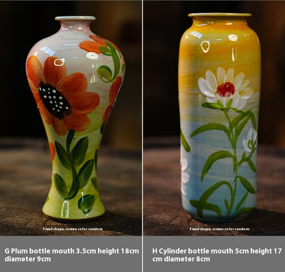 Jingdezhen Handmade Ceramic Vase — Oil Painting Style Small Home Decor