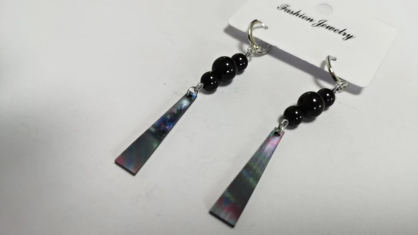Long Black Earrings for Women — Ancient Style Chinese Ink Painting Earrings