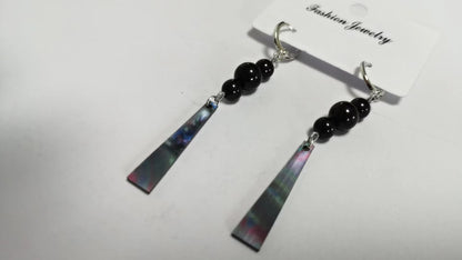 Long Black Earrings for Women — Ancient Style Chinese Ink Painting Earrings