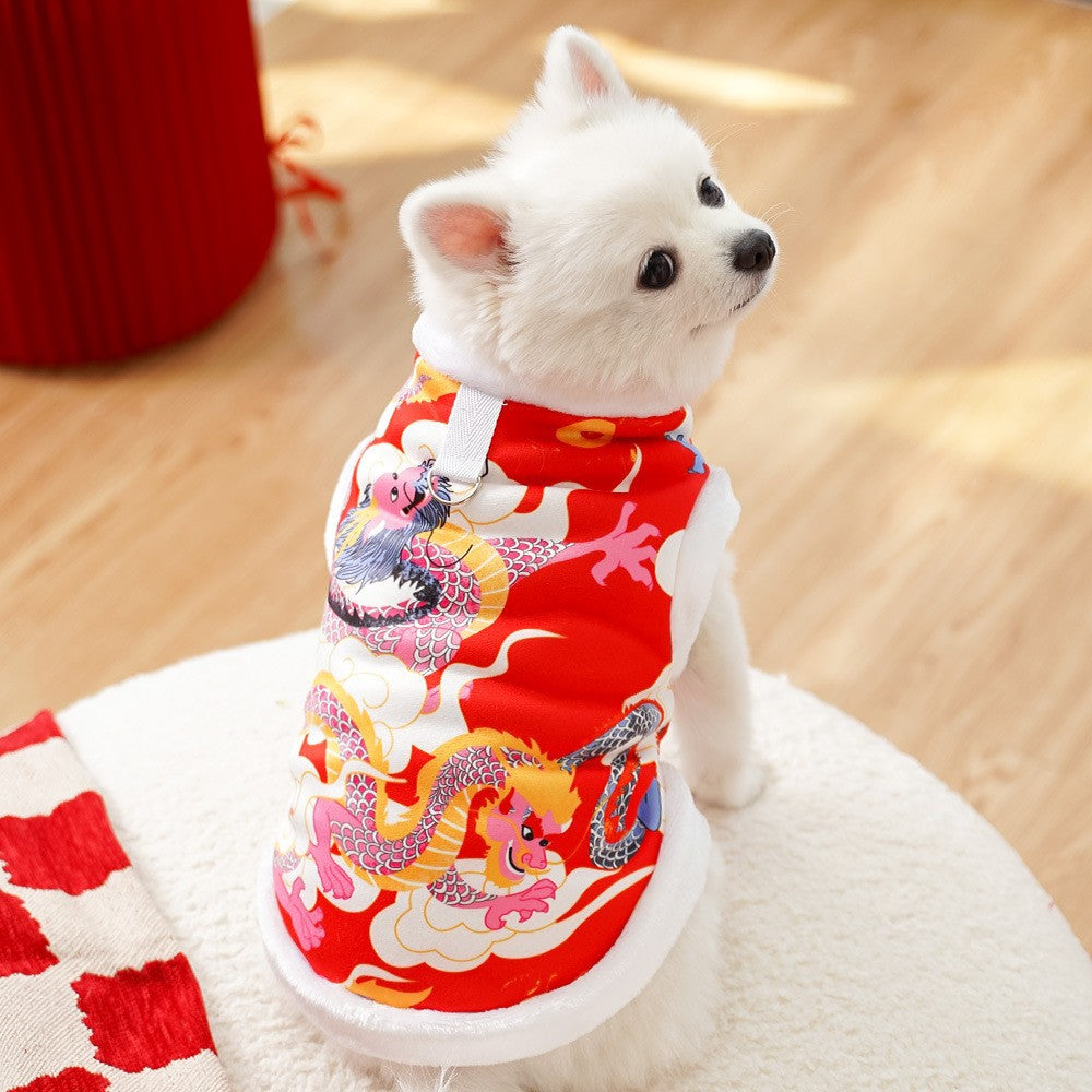 Pet Northeast Large Floral Coat Warm Cotton Jacket for Dogs & Cats