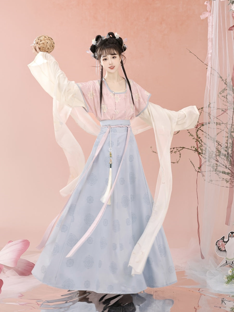 Tang Dynasty Hanfu Set — Beizi Shirt & Eight-Panel Waist Skirt