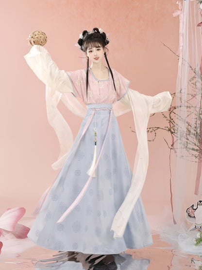 Tang Dynasty Hanfu Set — Beizi Shirt & Eight-Panel Waist Skirt