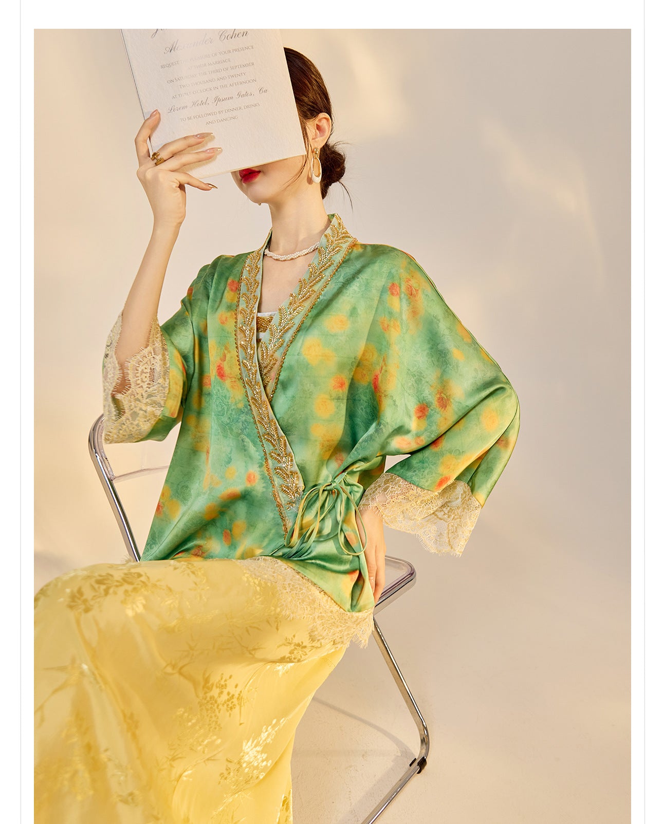 Elegant New Chinese Embroidered Jacquard Cardigan & Strap Dress Set