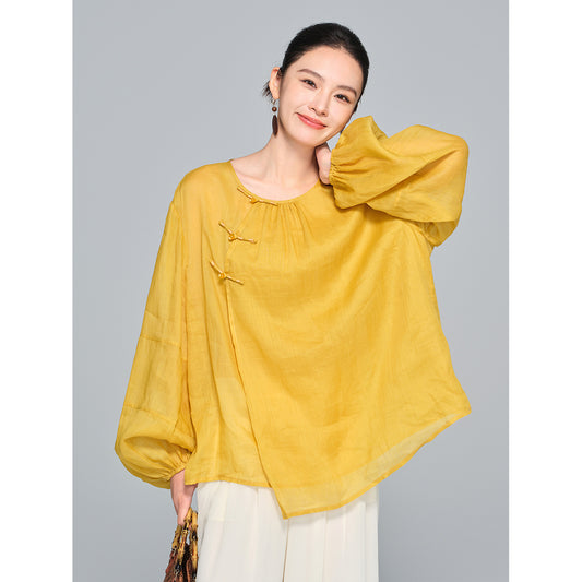 Stylish Loose Linen Women's Top