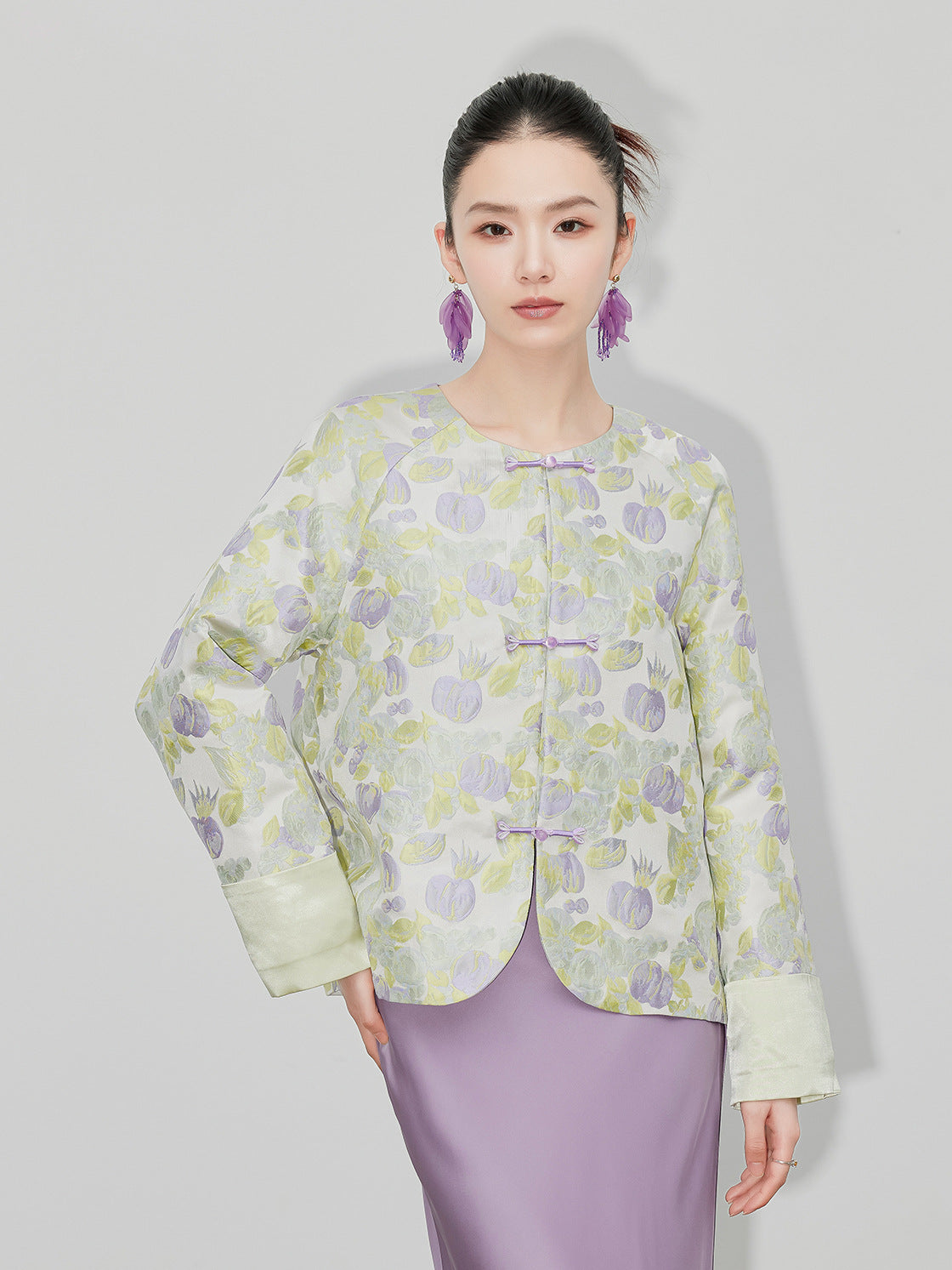 Autumn Women's Tulip Brocade Jacquard Elegant Jacket