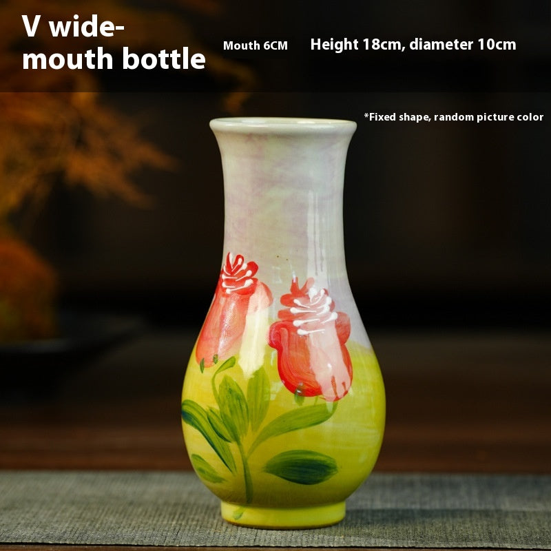 Jingdezhen Handmade Ceramic Vase — Oil Painting Style Small Home Decor