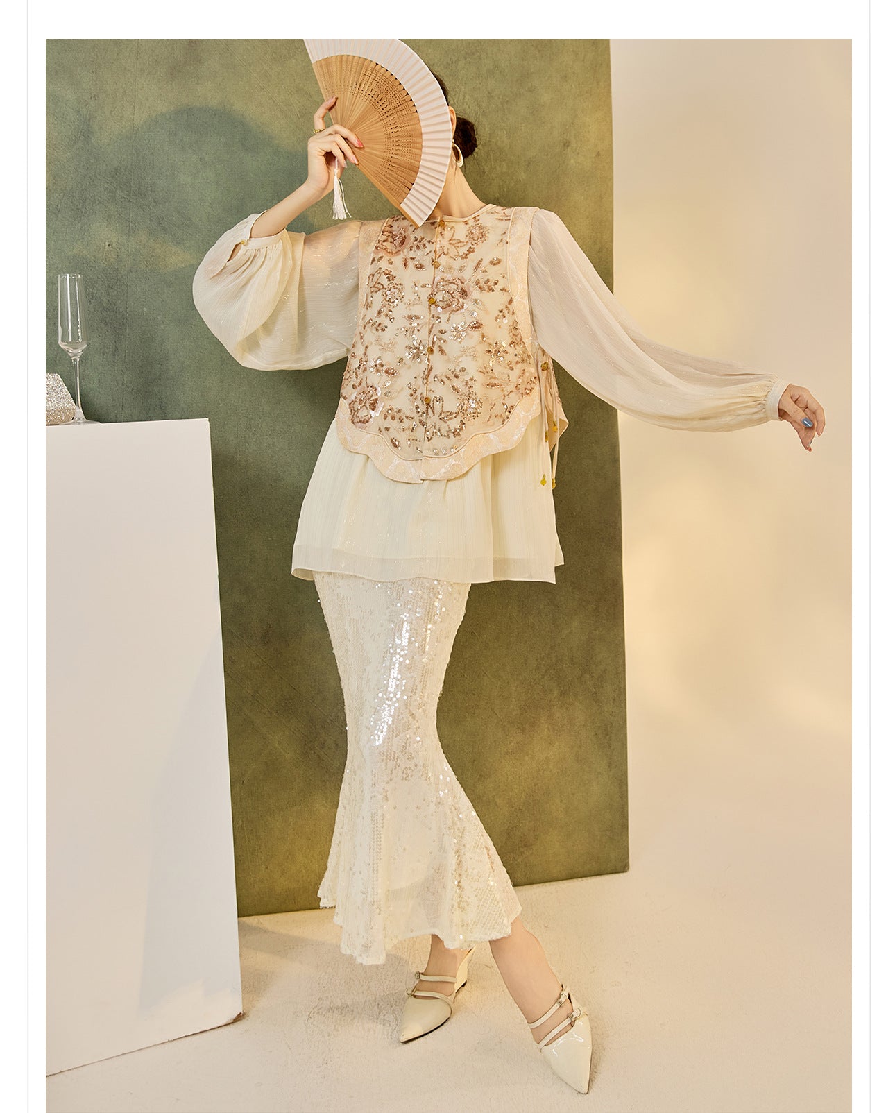 New Chinese Style Embroidered Mesh Shirt | Autumn Light Luxury Elegant Top