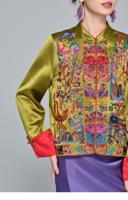 Stylish Embroidered Acetate Jacket