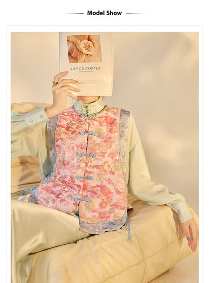 Jacquard Sequin Tank Top – Elegant National Style Women's Wear