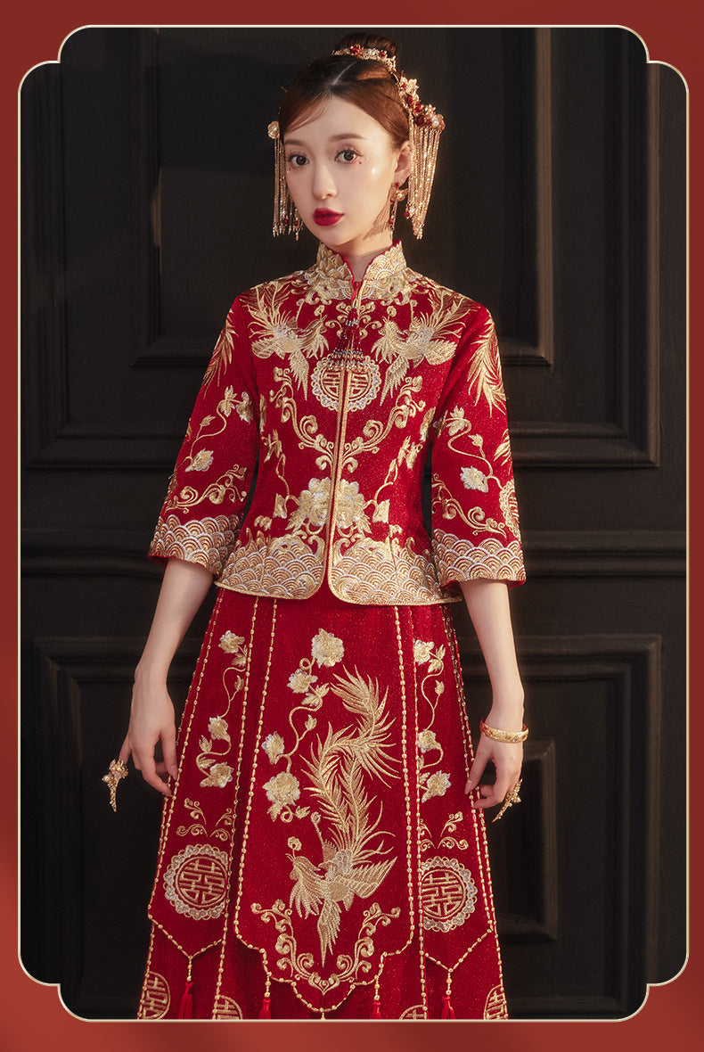 Xiuhe Wedding Dress Bride Slim Fit Chinese Wedding Couple Set