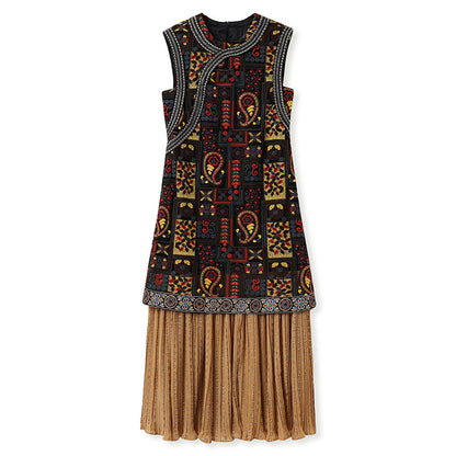 High-End Summer Dress for Women |New Chinese Style Embroidered Long Dress