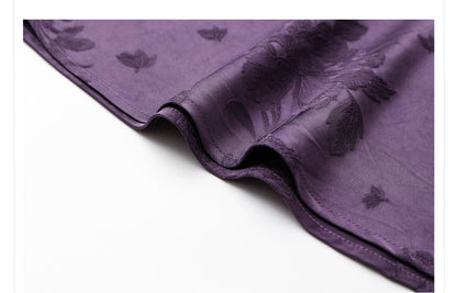 2026New Chinese Style Super Beautiful Purple Printed Rayon Vest and Skirt Early Autumn Set for Women