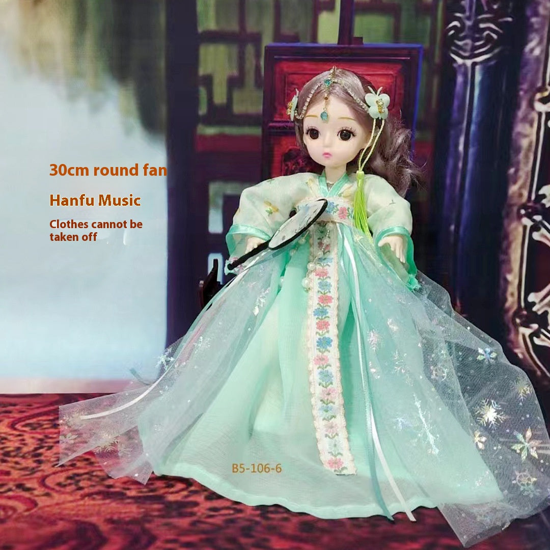 Ancient Style Hanfu Music Multi-Joint Cute Baby Light Singing Doll Figurine Girl Gift Children's Toy