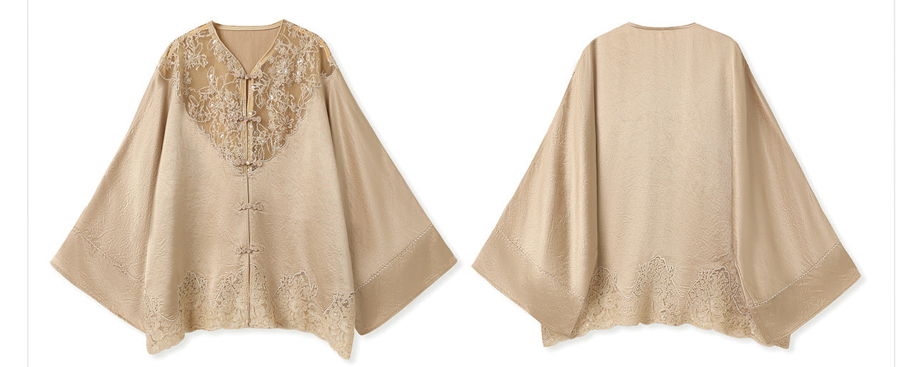 New Chinese Style Embroidered Jacket Skirt Set | Heavy Bead Lace Patchwork