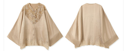 New Chinese Style Embroidered Jacket Skirt Set | Heavy Bead Lace Patchwork