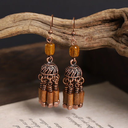 Vintage Boho Tassel Earrings — Niche Chinese Ethnic Long Drop Earrings
