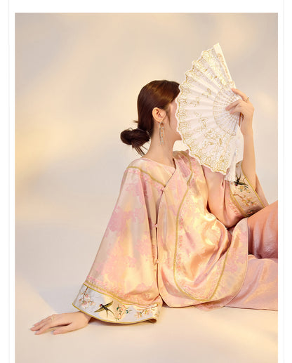 Elegant Jacquard Rayon Shirt New Chinese Style Loose Top