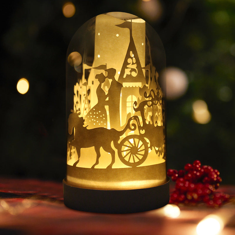 DIY 3D Paper Carving Lamp Handmade Panoramic Night Light