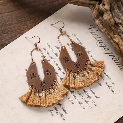 Vintage Boho Tassel Earrings — Niche Chinese Ethnic Long Drop Earrings