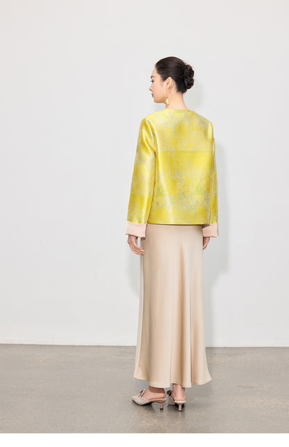 High-End Stylish Jacquard Tang Suit Inspired Top