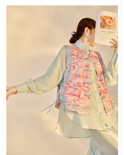 Jacquard Sequin Tank Top – Elegant National Style Women's Wear