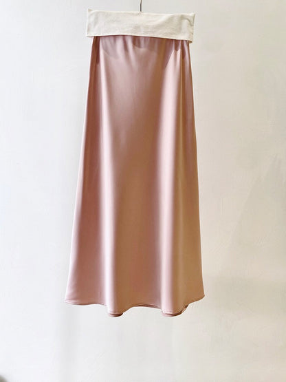 High-Waist Glossy Asymmetrical Mermaid Half Skirt