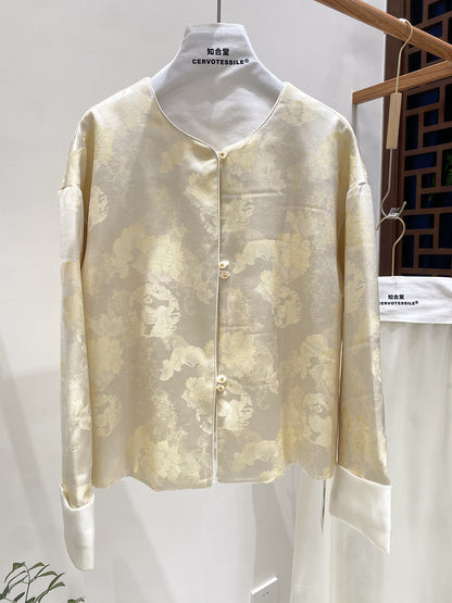 Slimming Jacquard Women's Jacket