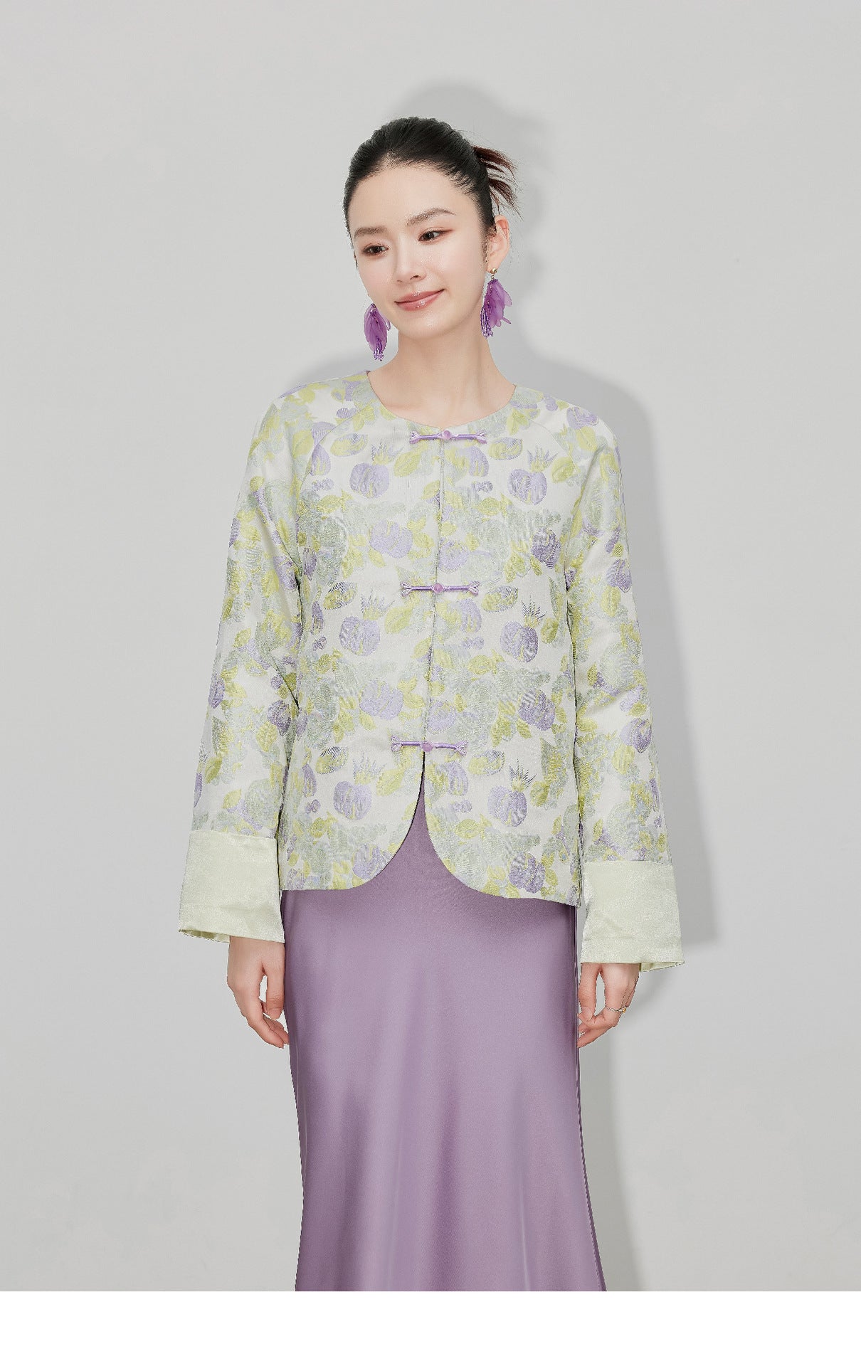 Autumn Women's Tulip Brocade Jacquard Elegant Jacket