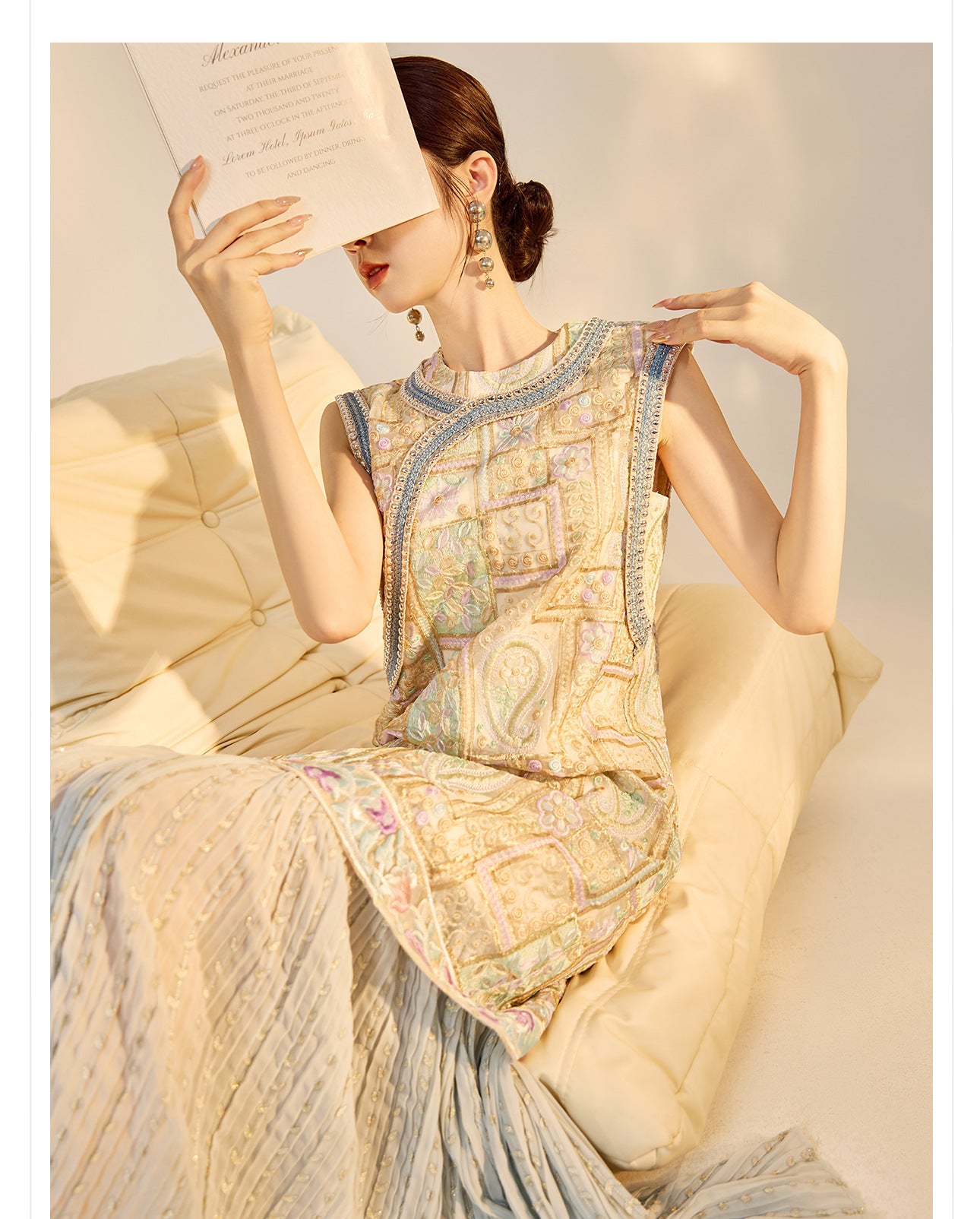 High-End Summer Dress for Women |New Chinese Style Embroidered Long Dress