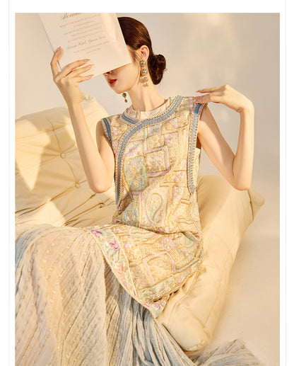 High-End Summer Dress for Women |New Chinese Style Embroidered Long Dress