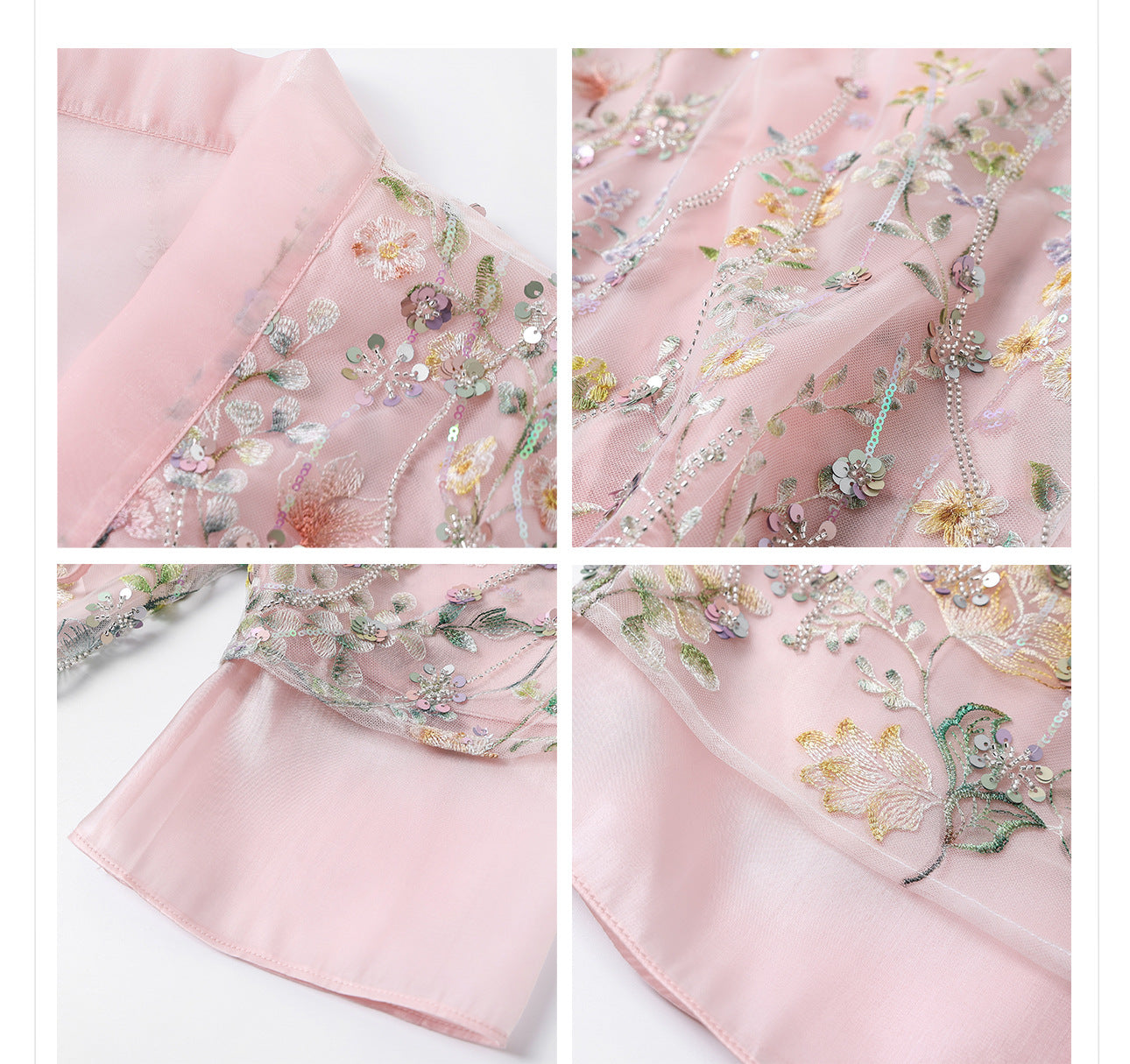 New Chinese Style Beaded Sequin Embroidered Light Luxury Elegant Top