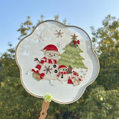 Ancient Style Tassel Round Fan — Hanfu Dance Fan for Adults & Kids