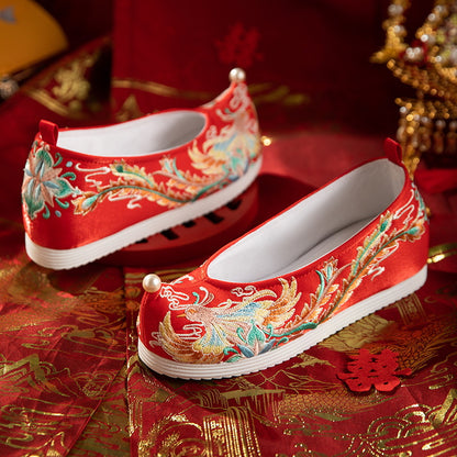 Autumn 2025 Hanfu Shoes — Bride Xiuhe Shoes with Inner Height for Women