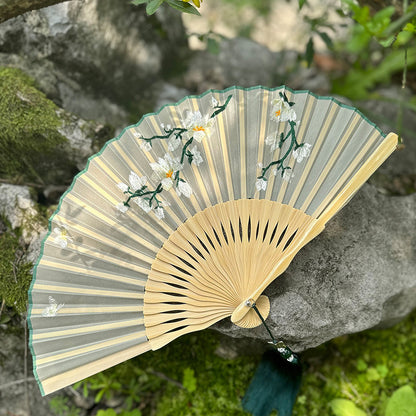 Handmade Suzhou Embroidery Folding Fan — Chinese Style Craft Gift