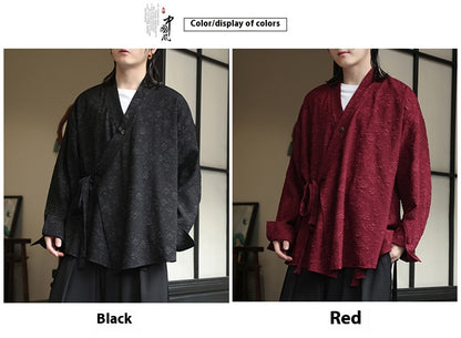 Mens Chinese Style Cardigan Hanfu Button Up Cotton Linen Jacket