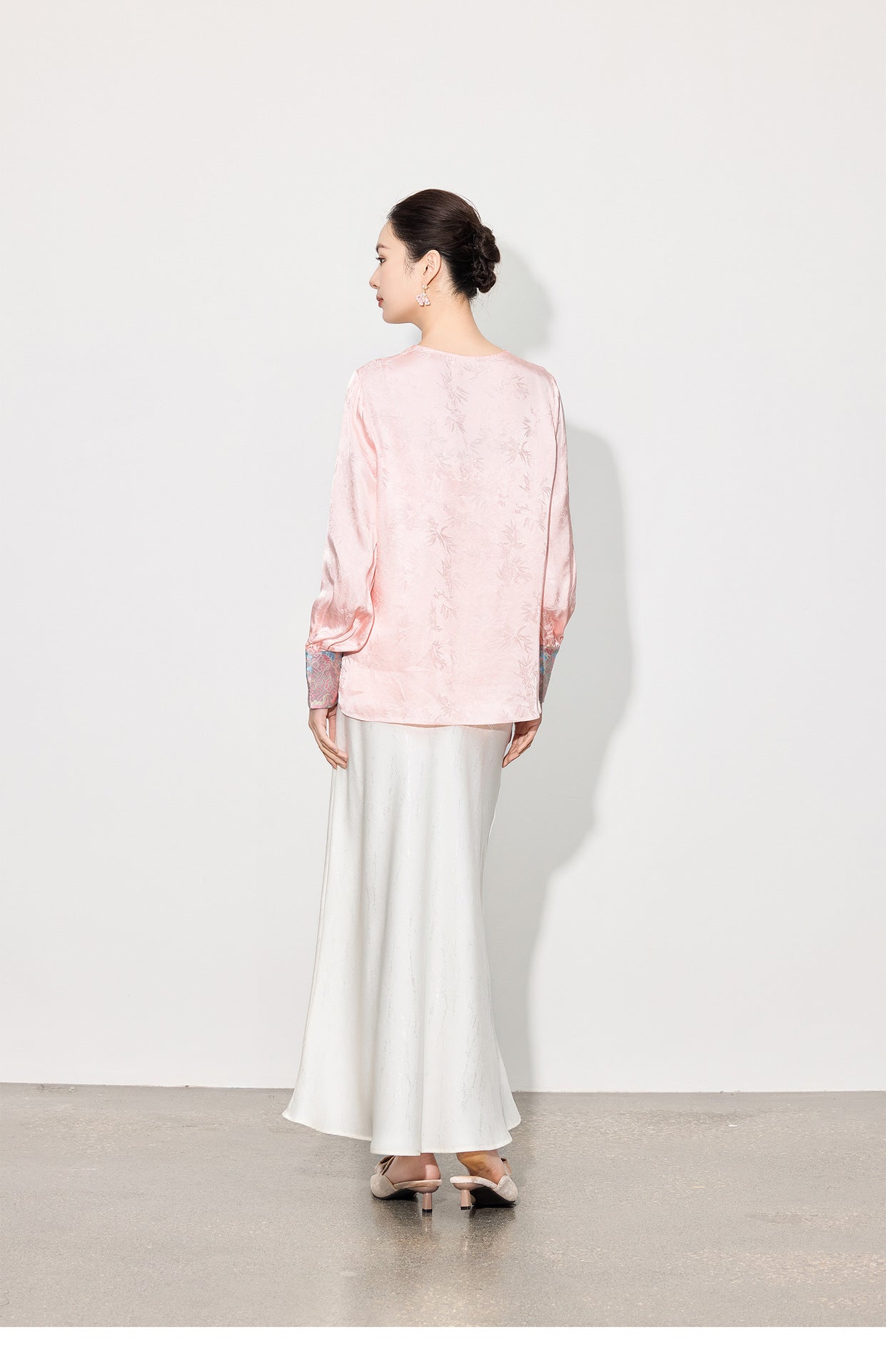 Stylish Retro Long Sleeve Jacquard Shirt